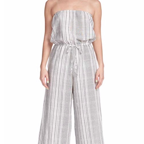 strapless linen jumpsuit